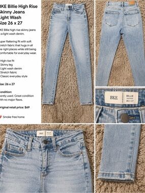BKE Billie High Rise Skinny Jeans - Light Blue